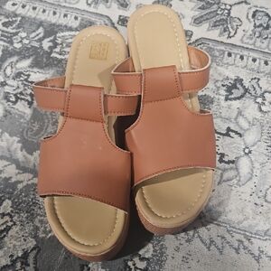 SHEIN Brown Sandals Slip-On Style